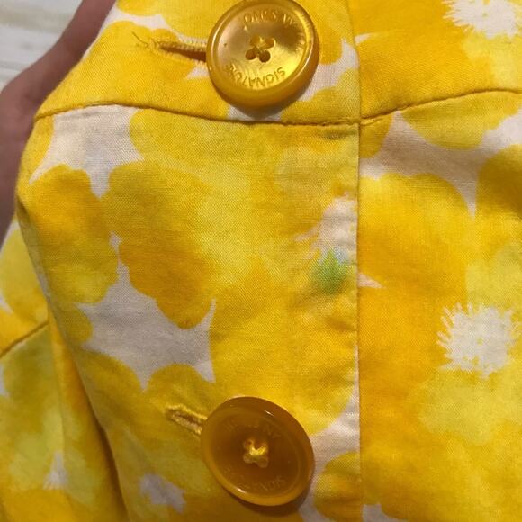 Long Modest A-line Bright Yellow Floral Spring Summer Skirt Women’s Size 4 - Picture 4 of 4